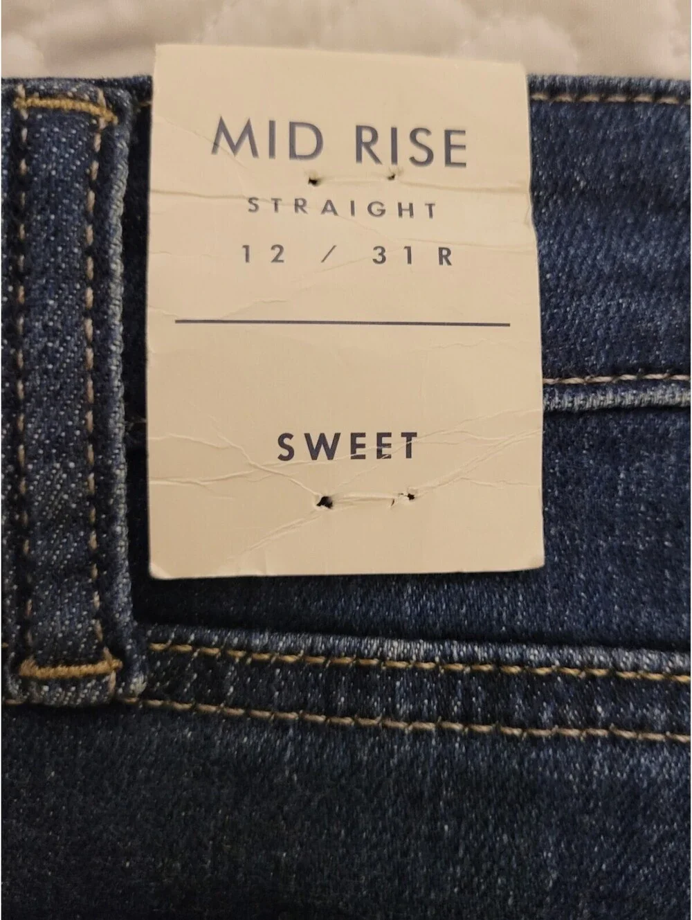 Lucky Brand Sweet Mid-Rise Straight Jeans Woman's 12/31R Dark Wash Classic NWT - Picture 9 of 9